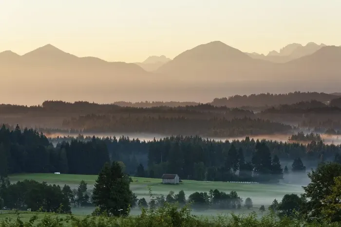 Framed Print : Landscape in the Alpine Foreland