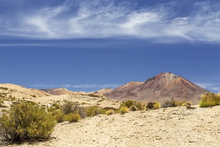 Framed Print : Landscape in the Altiplano, Andean Plateau