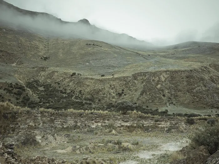 Framed Print : Landscape in the Andean highlands