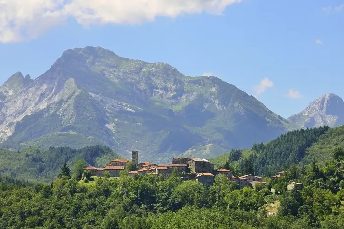 Framed Print : Landscape in the Apuan Alps, near San Michele