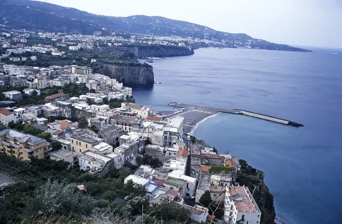 Framed Print : Landscape of the coast and the city of Sorrento, Gulf of Naples, Italy 1998