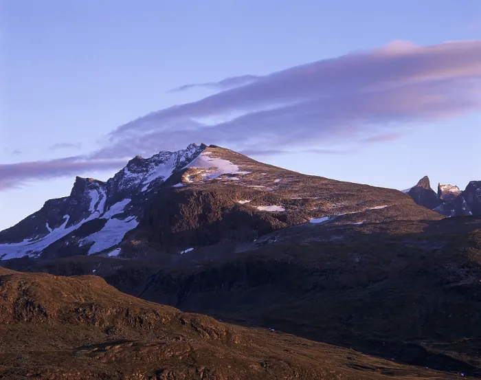 Framed Print : Landscape in the evening light on Sognefjell or Sognefjellet mountain pass