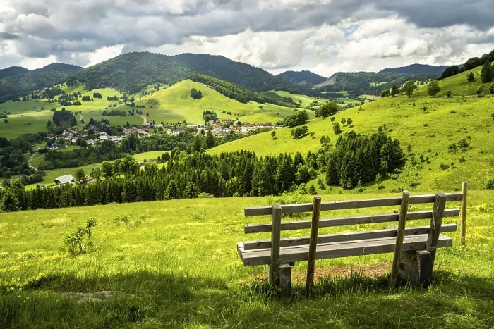 Framed Print : Landscape with flowering meadows Framed Print : Landscape with flowering meadows