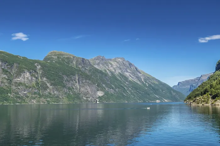 Framed Print : The landscape at the Geirangerfjord in summertime in Norway is beautiful
