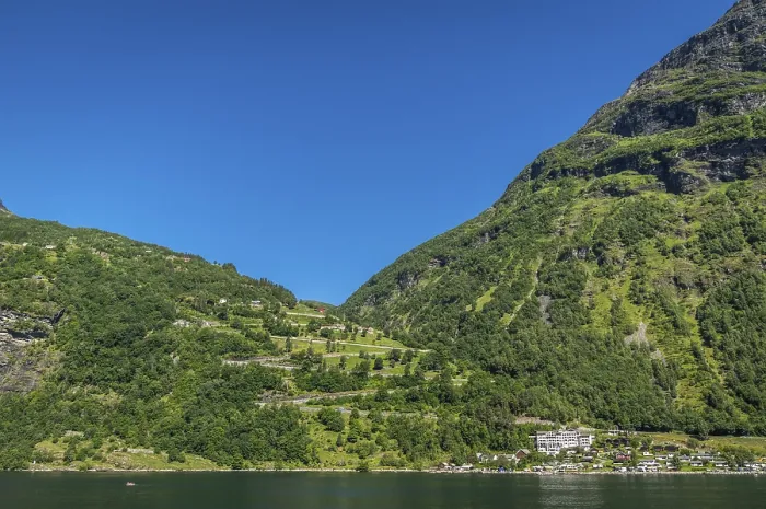 Framed Print : The landscape at the Geirangerfjord in summertime in Norway is beautiful