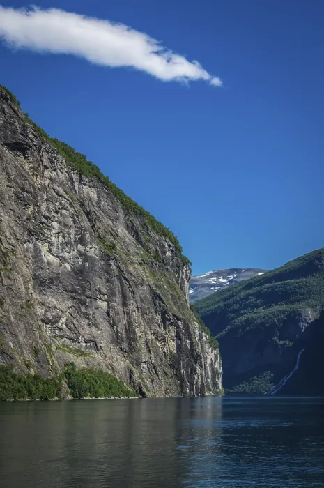 Framed Print : The landscape at the Geirangerfjord in summertime in Norway is beautiful