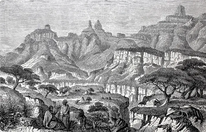 Framed Print : Landscape in the high mountains of Abyssinia Framed Print : Landscape in the high mountains of Abyssinia