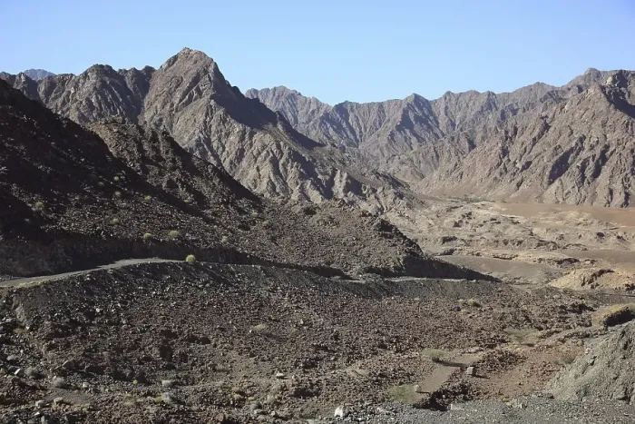 Framed Print : Landscape of Jebel Shams, a mountain range in central Oman