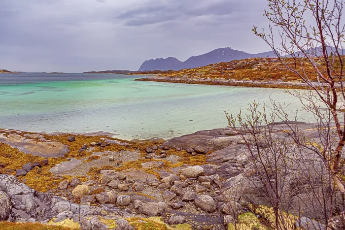Framed Print : Landscape near Straumsnes on the island of Senja in Norway