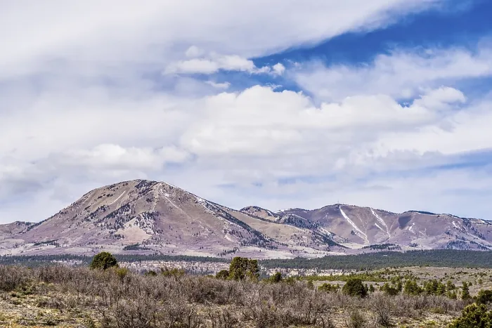 Framed Print : Landscape overlooking south peak and abajo peak mountains in utah