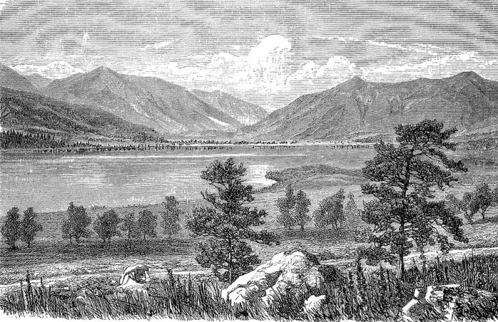 Framed Print : Landscape in the Rocky Mountains with Lake Jumeaux and the sources of the Arkansas River