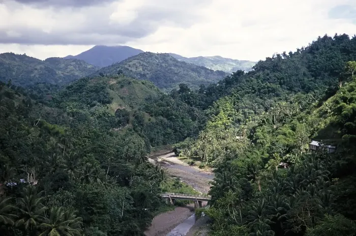 Framed Print : Landscape with wooded hills and deep valleys, the Blue Mountains, Jamaica, West Indies 1970, Central America