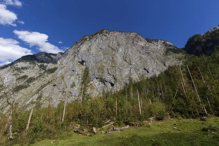 Framed Print : Landtal wall above the Obersee in Berchtesgadener Land