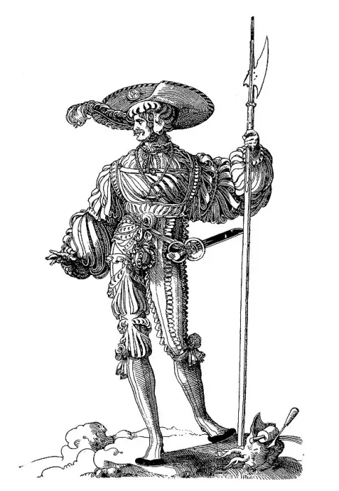 Framed Print : Lansquenet without armour, halberdier Framed Print : Lansquenet without armour, halberdier