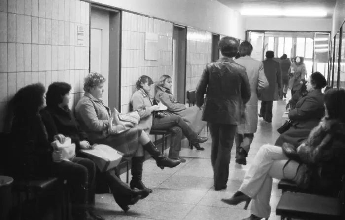 Framed Print : Large crowd of unemployed people at the labour office on 23 Framed Print : Large crowd of unemployed people at the labour office on 23