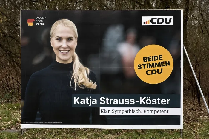 Framed Print : Large poster for the 2025 Bundestag election by the CDU with Katja Strauss-Koster