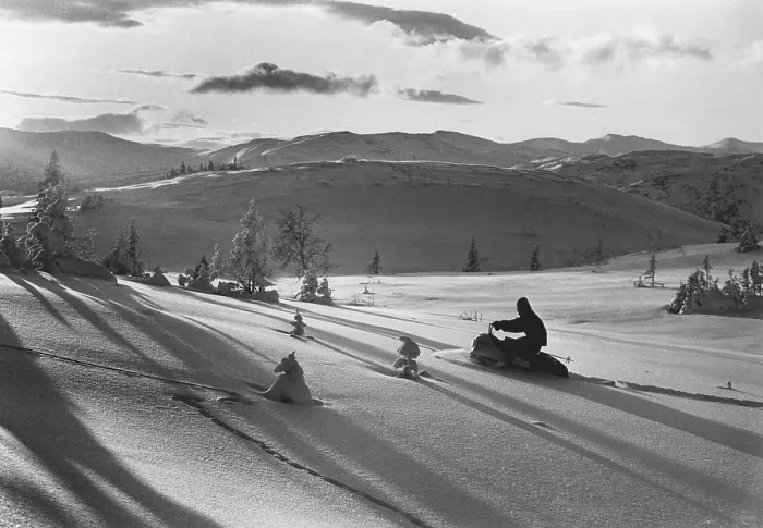 Framed Print : Larven (The caterpillar) A Swedish unconventional snowmobile that has now reached cult status