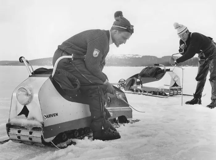 Framed Print : Larven (The caterpillar). A Swedish unconventional snowmobile that has now reached cult status Framed Print : Larven (The caterpillar). A Swedish unconventional snowmobile that has now reached cult status