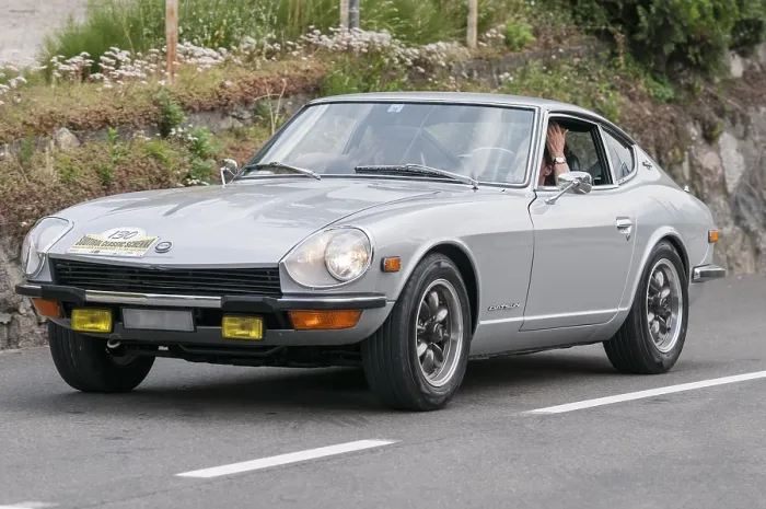 Framed Print : Laterally offset frontal view of the Datsun 240 Z with start number 130 Framed Print : Laterally offset frontal view of the Datsun 240 Z with start number 130