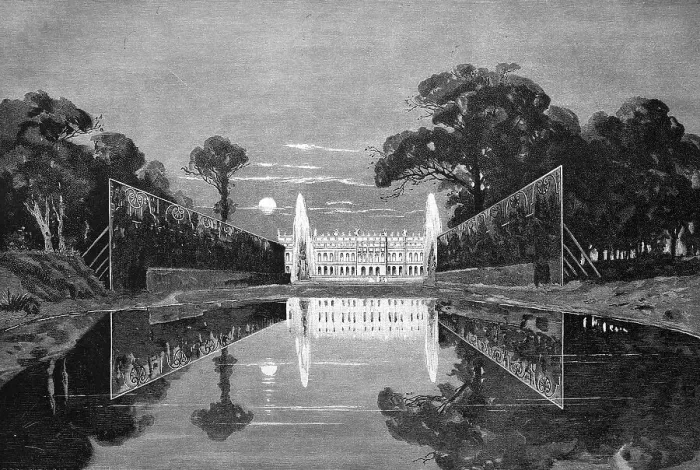 Framed Print : Latona Gardens with the central wing of Schloss Herrenwoerth Castle Framed Print : Latona Gardens with the central wing of Schloss Herrenwoerth Castle