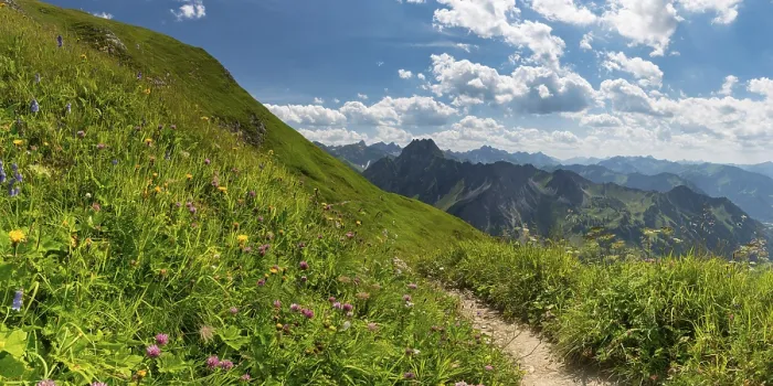 Framed Print : Laufbacher Eck-Weg, a panoramic high-altitude trail from the Nebelhorn into the Oytal Framed Print : Laufbacher Eck-Weg, a panoramic high-altitude trail from the Nebelhorn into the Oytal
