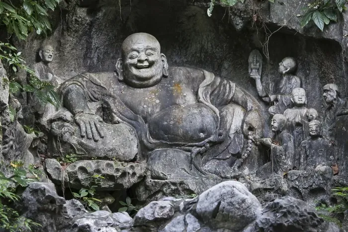 Framed Print : Laughing Buddha, Lingyin Monastery