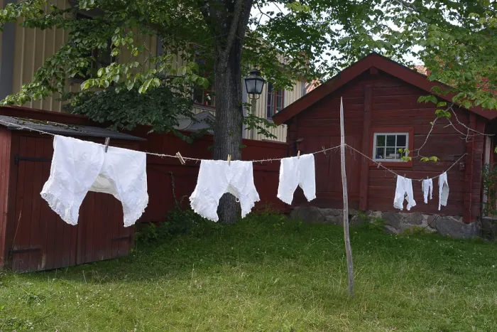 Framed Print : Laundry on a line, hung up to dry Framed Print : Laundry on a line, hung up to dry