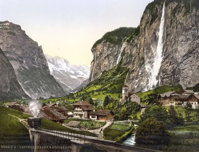 Framed Print : Lauterbrunnental, Staubbach und Jungfrau
