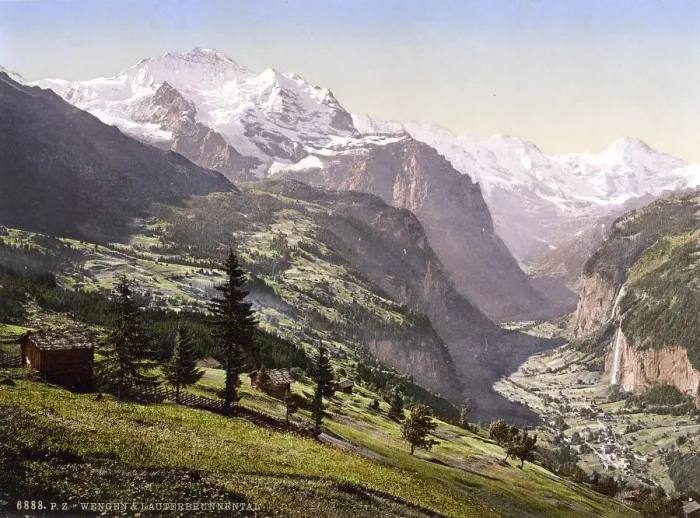 Framed Print : Lauterbrunnental und Wengen, Berner Oberland