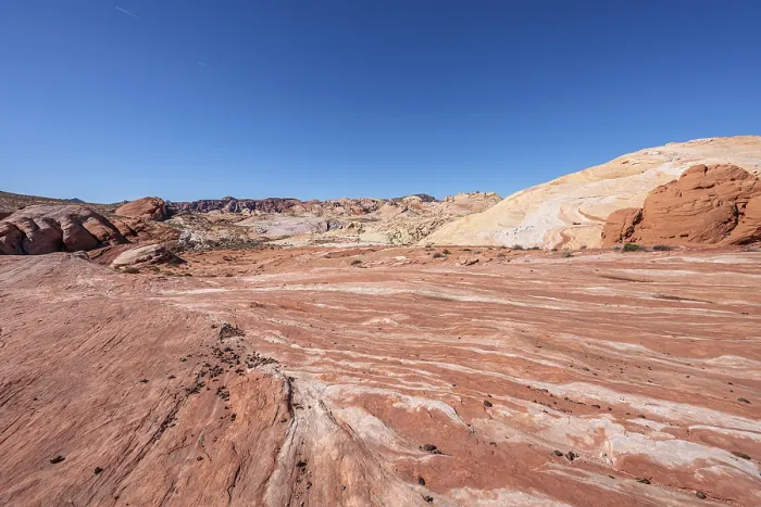 Framed Print : Layered rock formations along the Fire Wave Trail at Valley of Fire State Park near Overton