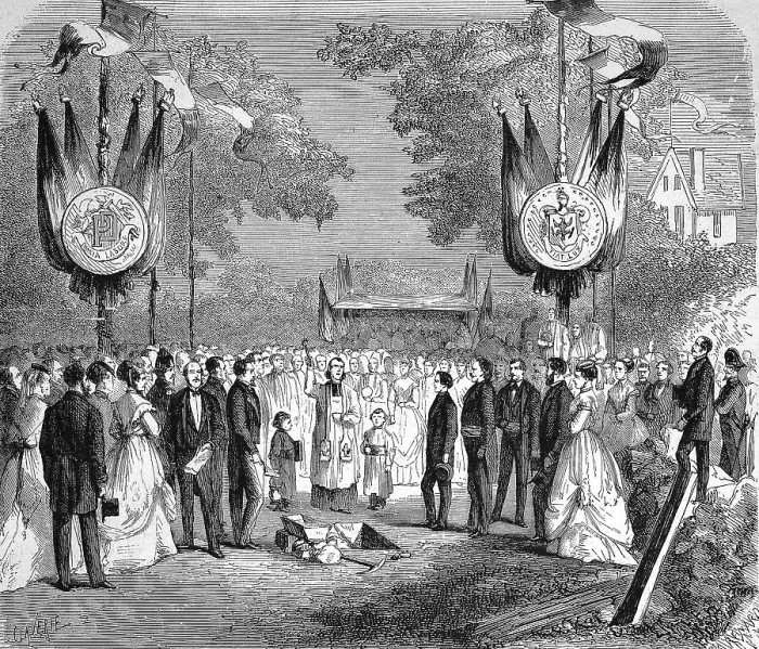 Framed Print : Laying of the foundation stone for the typographical villa founded in Livry-Gargan