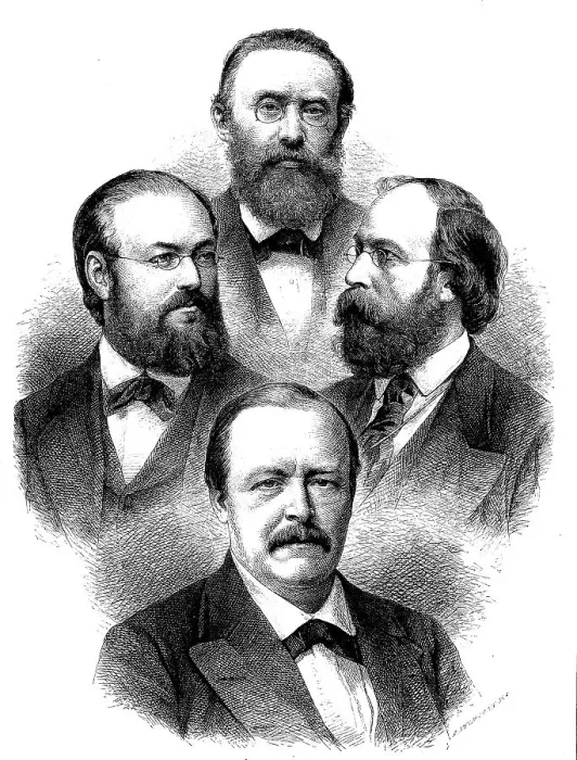 Framed Print : The leaders of the german Liberal Union
