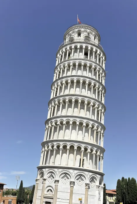 Framed Print : The Leaning Tower of Pisa with visible inclination