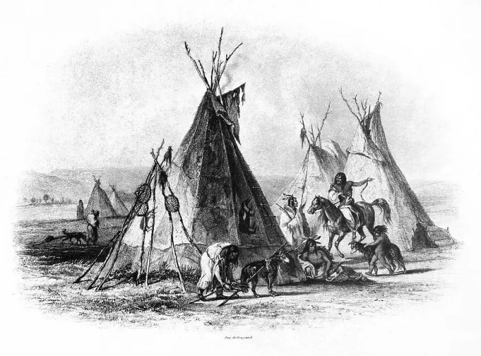 Framed Print : Leather Tent of an Assiniboin Chiefs Framed Print : Leather Tent of an Assiniboin Chiefs