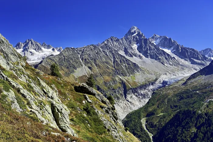 Framed Print : From left front Glacier du Tour back Aiguilles du Tour Framed Print : From left front Glacier du Tour back Aiguilles du Tour
