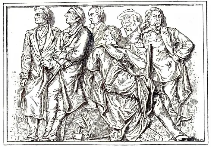 Framed Print : From left, Rietschel, G. Schadow, W Framed Print : From left, Rietschel, G. Schadow, W