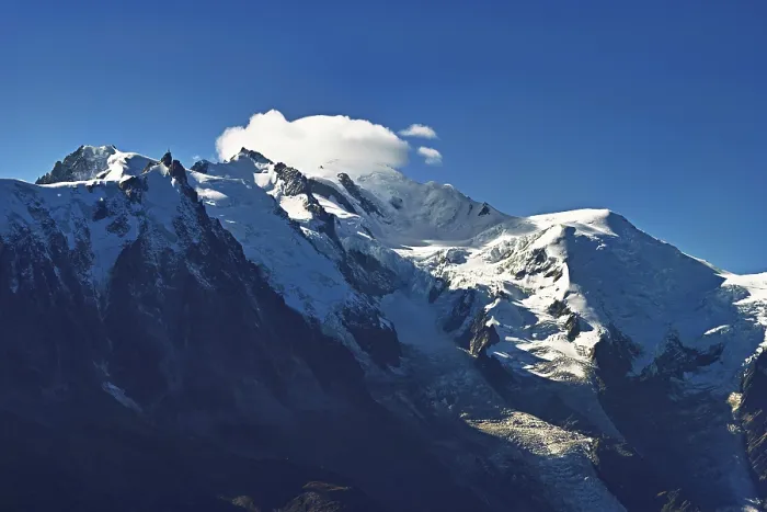 Framed Print : From left snow-covered Aiguille du Midi Framed Print : From left snow-covered Aiguille du Midi