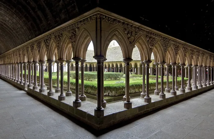 Framed Print : Left southern and right eastern cloister wings Framed Print : Left southern and right eastern cloister wings