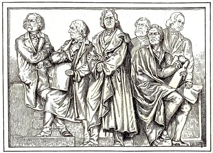 Framed Print : From left Wilhelm von Kaulbach