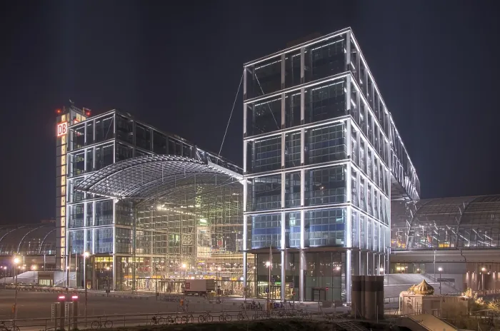 Framed Print : Lehrter Station, Berlin Central Station by night