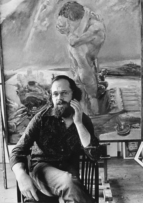 Framed Print : The Leipzig painter Sighard Gille in his studio