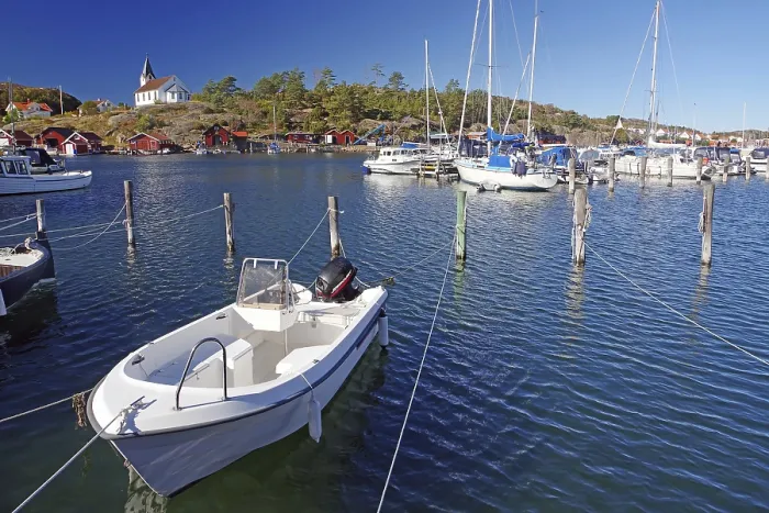 Framed Print : Leisure boats in crystal clear water