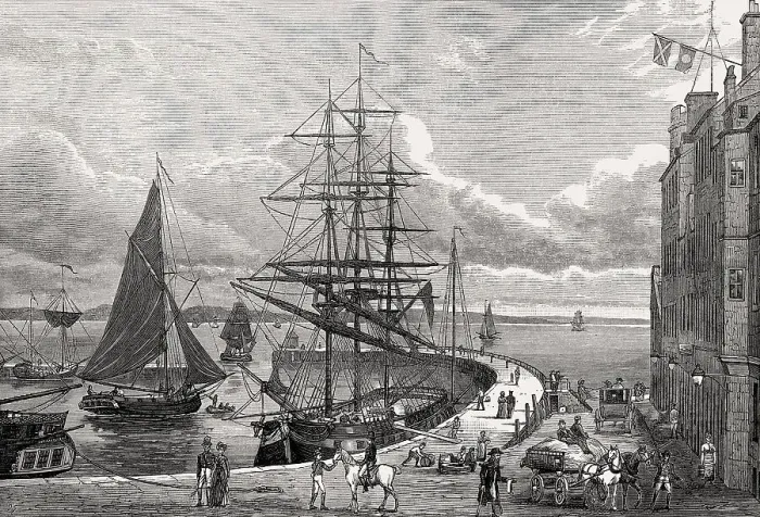 Framed Print : Leith Harbour, Edinburgh, Scotland, 19th century