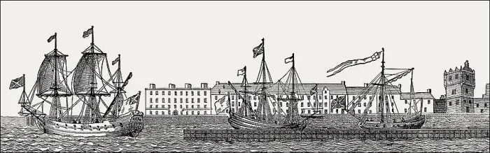 Framed Print : Leith Harbour, Leith, Edinburgh, Scotland, 1693 Framed Print : Leith Harbour, Leith, Edinburgh, Scotland, 1693