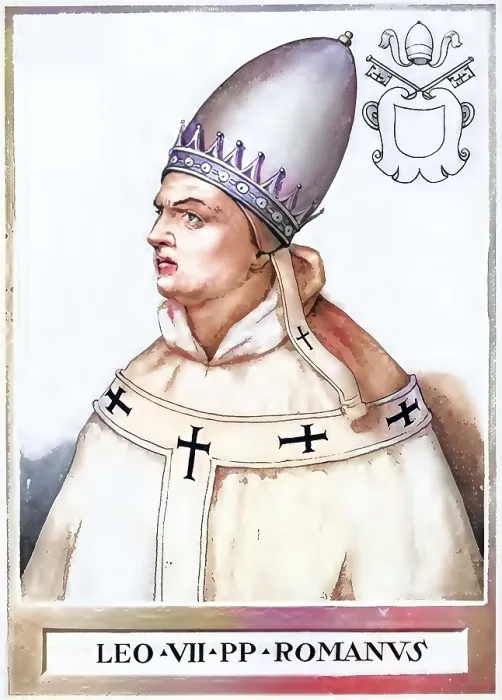 Framed Print : Leo VII (born in Rome, died there on 13 July 939) was Pope from 3 January 936 until his death