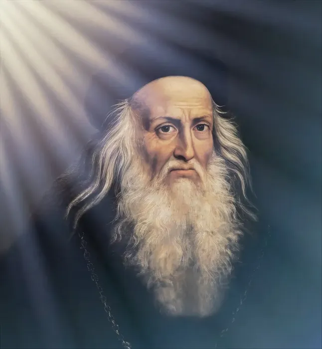Framed Print : Leonardo da Vinci, 1452 - 1519, Italian painter, sculptor, architect and engineer, digitally edited