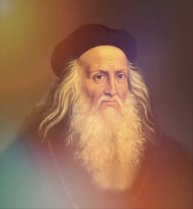 Framed Print : Leonardo da Vinci, 1452 - 1519, Italian painter, sculptor, architect and engineer, digitally edited
