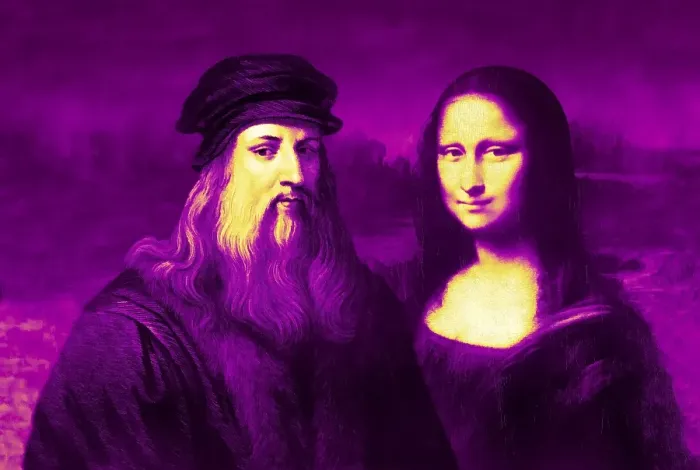 Framed Print : Leonardo da Vinci, 1452 - 1519, Italian painter, sculptor, architect and engineer, the painting la Gioconda, Mona Lisa, digitally edited