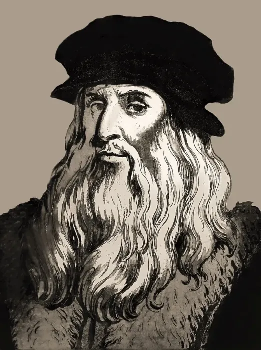 Framed Print : Leonardo da Vinci, 1452 - 1519, Italian painter, sculptor, architect and engineer, digitally edited after Wincelslaus Hollar