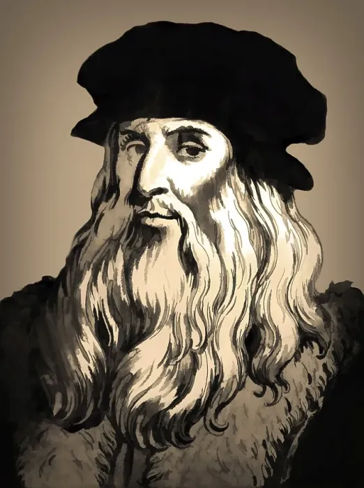 Framed Print : Leonardo da Vinci, 1452 - 1519, Italian painter, sculptor, architect and engineer, digitally edited after Wincelslaus Hollar